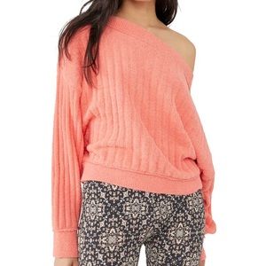 Free People Cabin Fever Pullover in Coral.